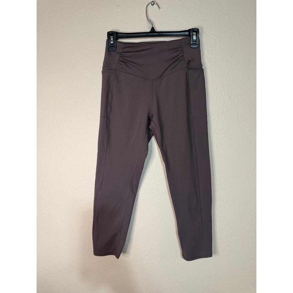 FP Movement Free People Ruched High Rise Leggings Mauve Purple XS Pockets 7/8